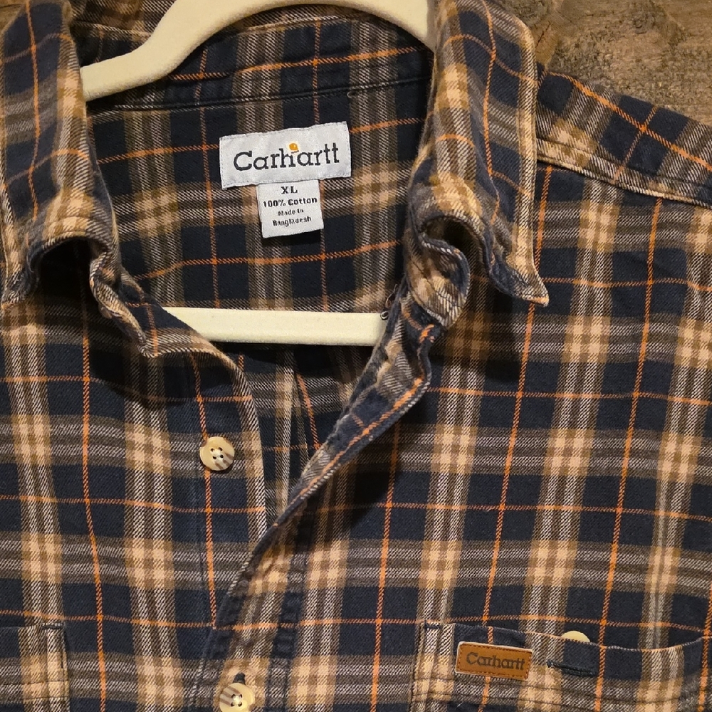 Carhartt Men's Blue Plaid Shirt